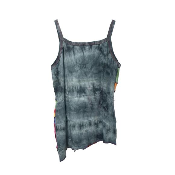 KPC 100% Cotton Embroidered 90's Y2K Patchwork Cami, Boho Hippie Free Spirit, L - Picture 3 of 6